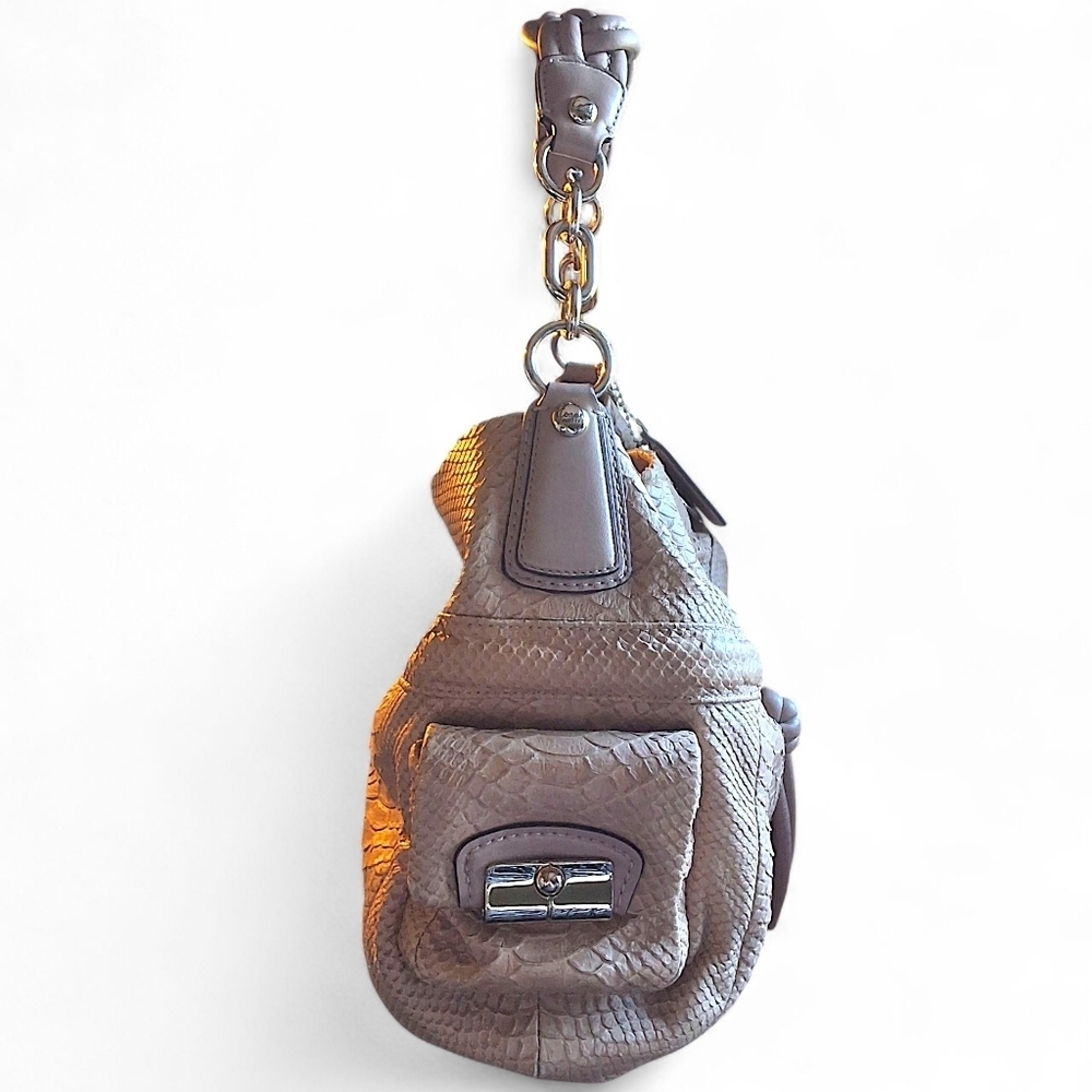 Coach Kristin Python Embossed Leather Drawstring Shoulder Bag 14773 - Picture 6 of 16